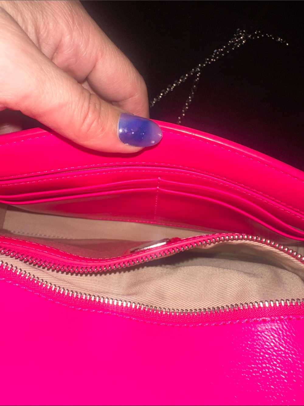 Never used Hot Pink MCM with silver chain - Picture 8 of 16